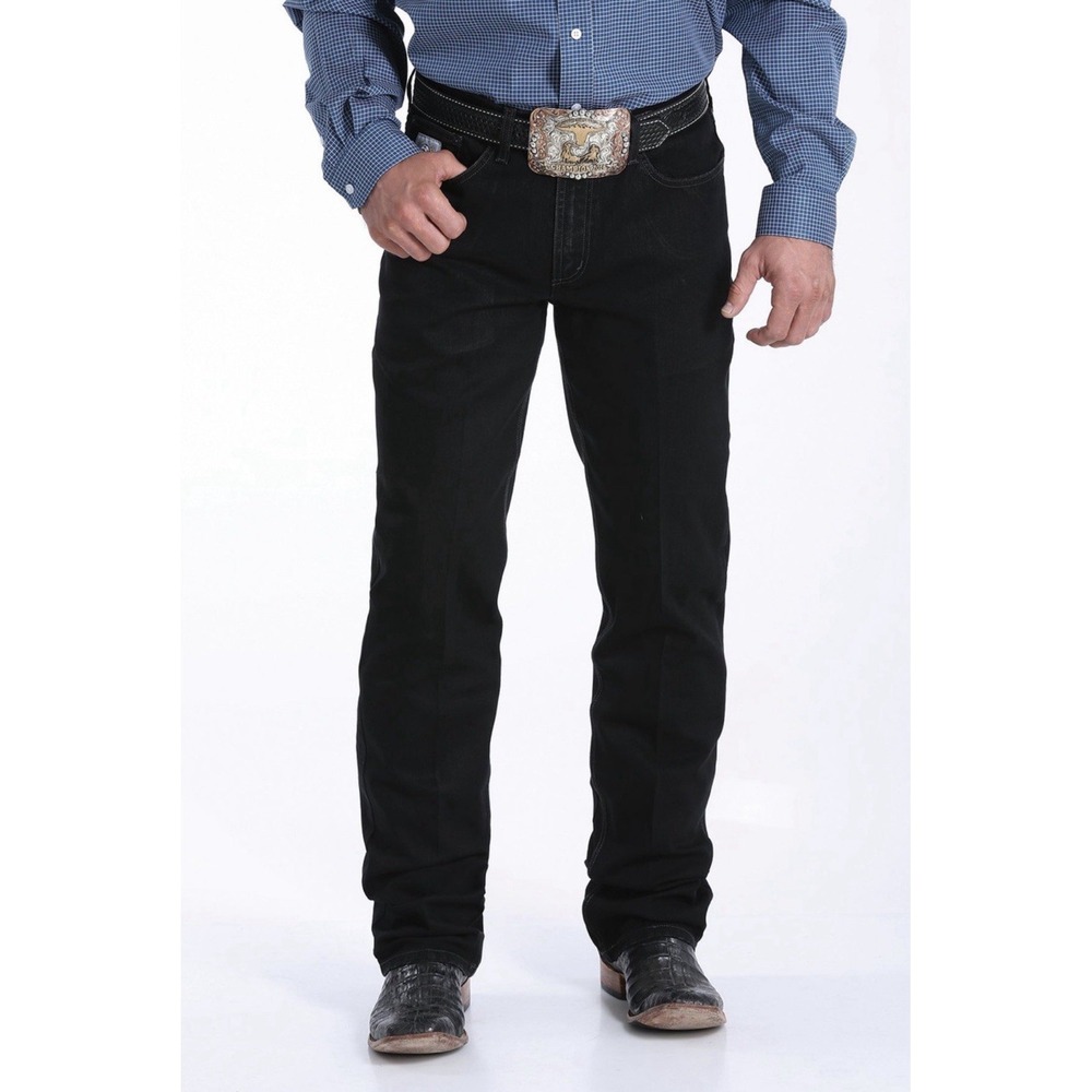 Cinch Slim Fit Silver Label Black Mens Jeans 40/34 Straight Cowboy MB98034012